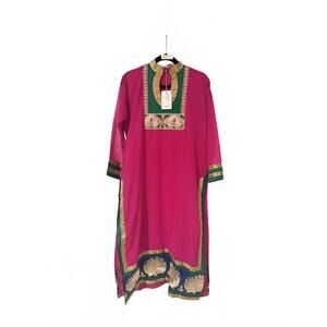 Vintage 70s Pink Metallic Gold Tunic